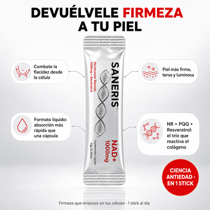 SANERIS™ NAD+ Firmeza y Juventud Celular desde Adentro