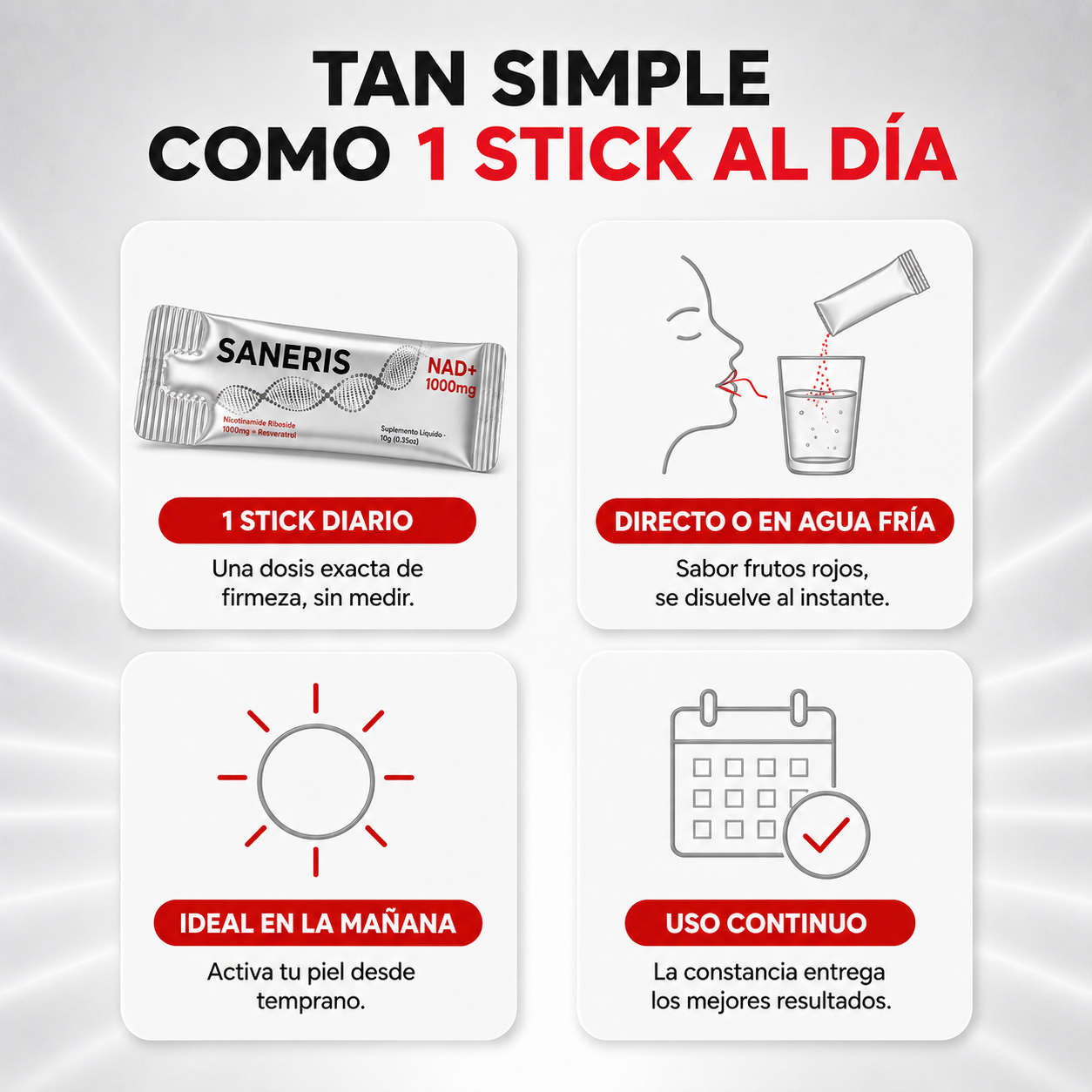 SANERIS™ NAD+ Firmeza y Juventud Celular desde Adentro